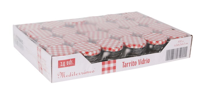 Mediterraneo Tarrito Vidrio Multiusos 100 cc (6.5 x 6.5 x 6.5 cm) (72 Unidades)