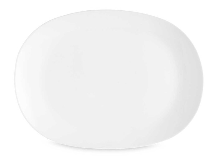 Vivalto Bandeja Opal Rectangular 36 cm de Vidrio Blanca - 34x25.5x2.5 cm (Set de 18)