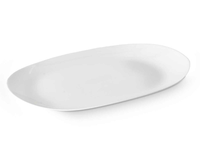 Vivalto Bandeja Opal Rectangular 36 cm de Vidrio Blanca - 34x25.5x2.5 cm (Set de 18)