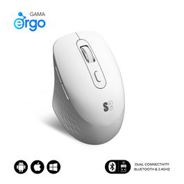 SUBBLIM CURVE ERGO DUAL MOUSE BATTERY WHITE