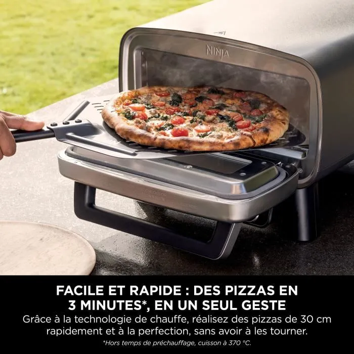 Ninja Horno Eléctrico para Pizza MO201EU - 1760 W - 4 Modos de Cocción - Temperatura hasta 370°C - Color Gris