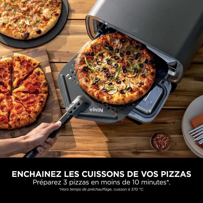 Ninja Horno Eléctrico para Pizza MO201EU - 1760 W - 4 Modos de Cocción - Temperatura hasta 370°C - Color Gris