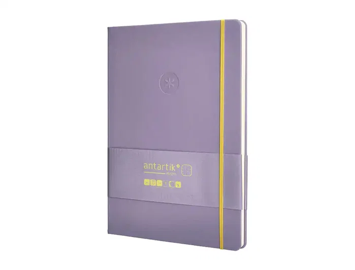 Antartik Cuaderno A4 Tapa Dura Hojas Puntos Morado y Amarillo 100 Hojas 80 gr FSC