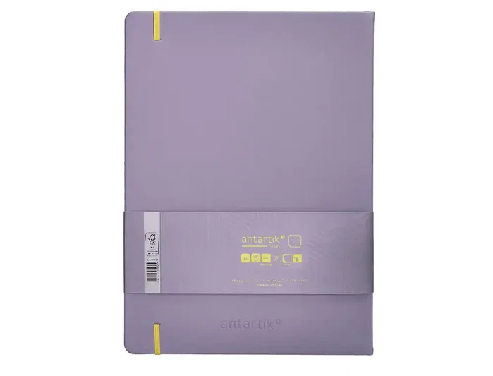 Antartik Cuaderno A4 Tapa Dura Hojas Puntos Morado y Amarillo 100 Hojas 80 gr FSC