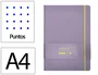 Antartik Cuaderno A4 Tapa Dura Hojas Puntos Morado y Amarillo 100 Hojas 80 gr FSC
