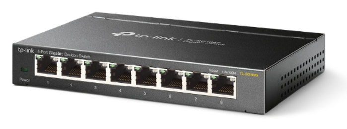 TP-LINK TL-SG108S Switch No administrado Gigabit Ethernet 8 puertos Negro