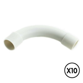 Tupersa Manguito PVC curvado a 90° ø 25 mm, gris, 10 unidades