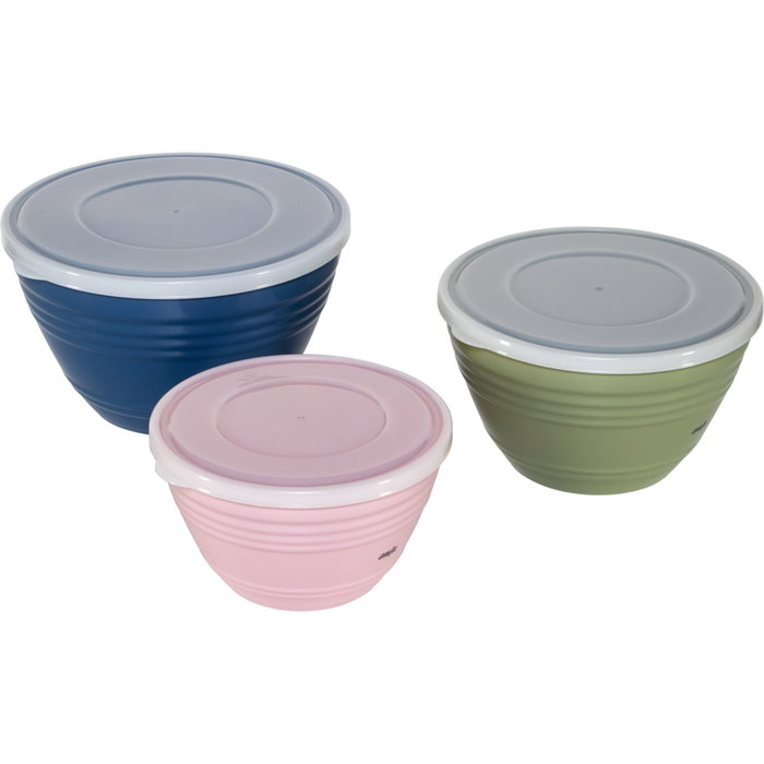 Emsa Juego de 3 cuencos para mezclar Prep & Bake con tapa, colourful Emsa Juego de 3 cuencos para mezclar Prep & Bake con tapa, colourful