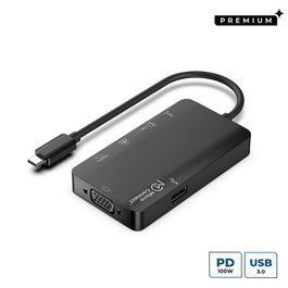 MicroConnect Estación de acoplamiento USB-C Premium con HDMI, VGA y RJ45