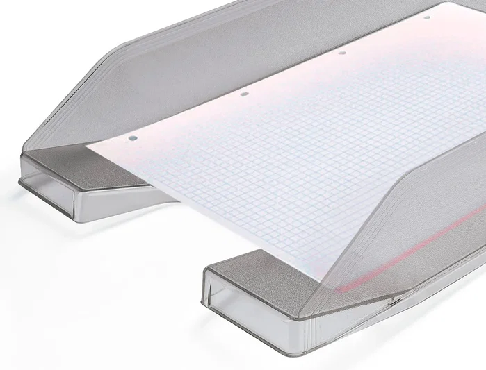 Q-connect Bandeja sobremesa plástico gris oscuro transparente 240x70x340 mm
