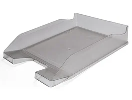 Q-connect Bandeja sobremesa plástico gris oscuro transparente 240x70x340 mm