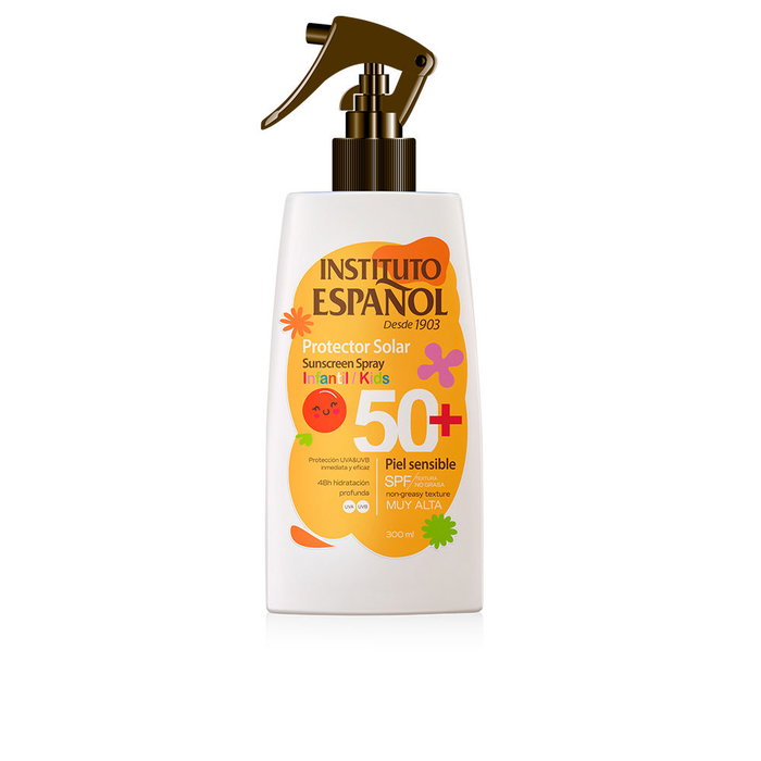Instituto Español Protector Solar Infantil Spray SPF50+ 300 ml - Alta Protección UVA/UVB, Resistente al Agua Instituto Español Protector Solar Infantil Spray SPF50+ 300 ml - Alta Protección UVA/UVB, Resistente al Agua