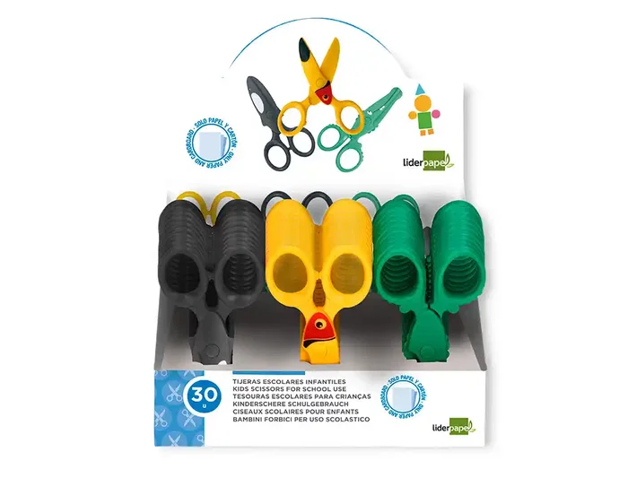 Liderpapel Tijera 12cm para Papel, Cartón y Pasta de Modelar (No para Pelo)