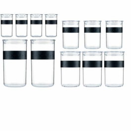 Bodum Presso Set de 12 tarros de plástico con tapa hermética