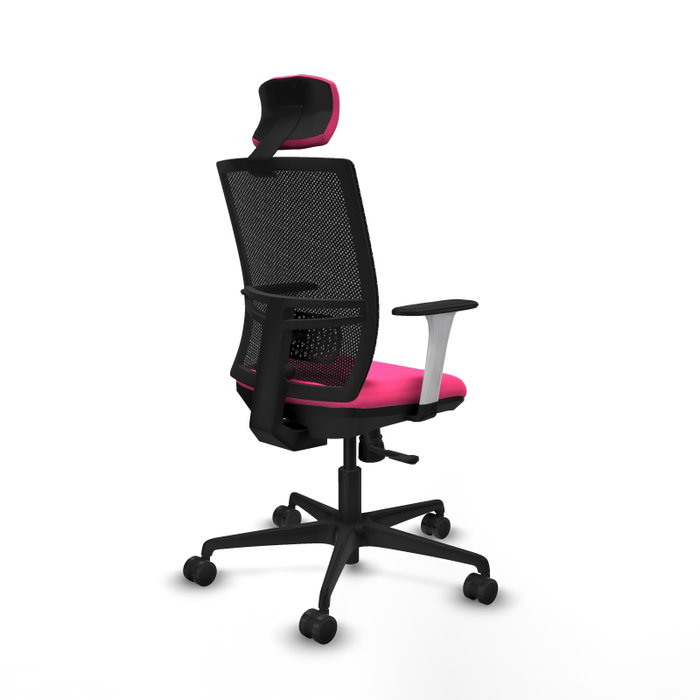 PIQUERAS Y CRESPO Silla de oficina Yunquera con mecanismo Sincro Rosa y Negro