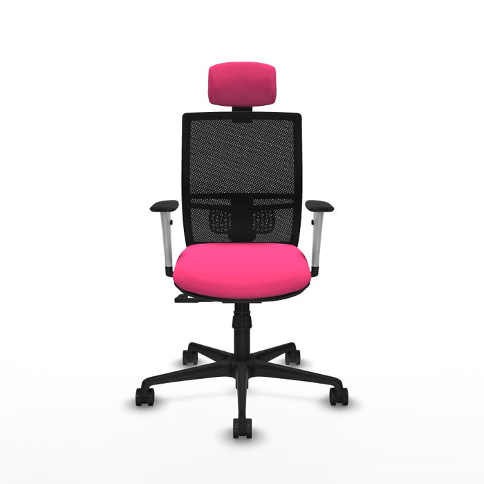 PIQUERAS Y CRESPO Silla de oficina Yunquera con mecanismo Sincro Rosa y Negro