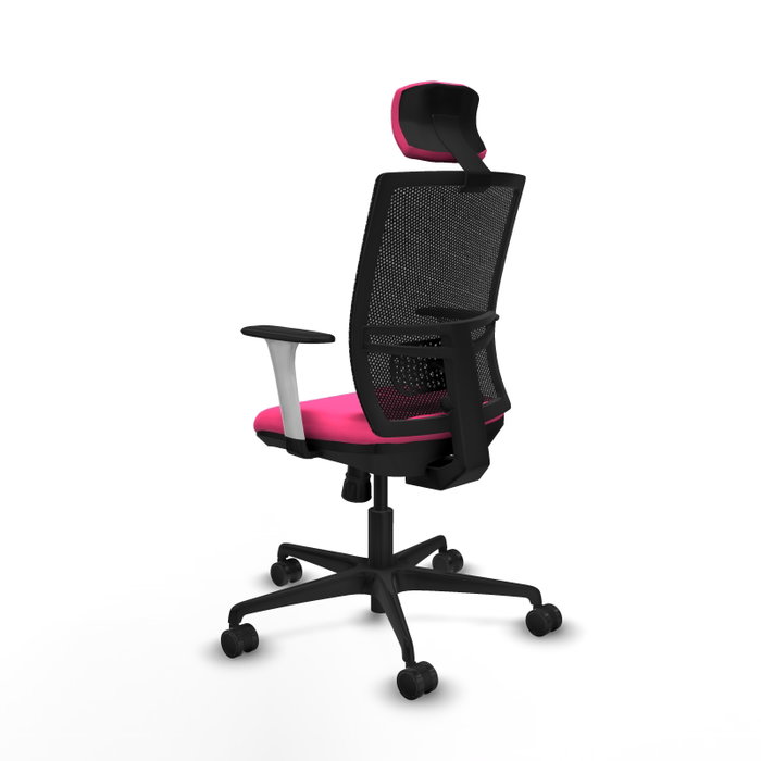 PIQUERAS Y CRESPO Silla de oficina Yunquera con mecanismo Sincro Rosa y Negro