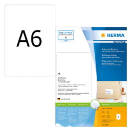 HERMA Premium Etiquetas Mate Blanco A6 (105 x 148 mm)