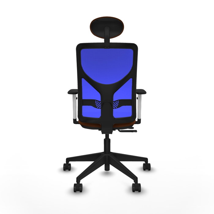 PIQUERAS Y CRESPO Silla de oficina Motilla con mecanismo Sincro/Traslack, Marrón y Azul