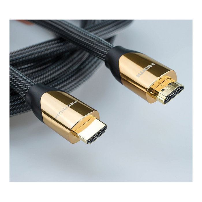ROLINE Cable HDMI 4K Premium Ultra HD con Ethernet, 1 m, Negro/Oro