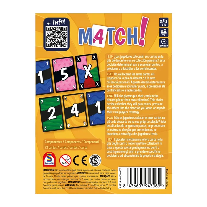 Devir Juego Mesa Match! Pocket Juego de Cartas en Castellano Formato Bolsillo