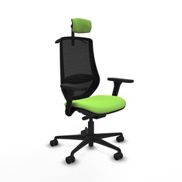 PIQUERAS Y CRESPO Silla de oficina Mardos con mecanismo Sincro/Traslack, Pistacho y Negro