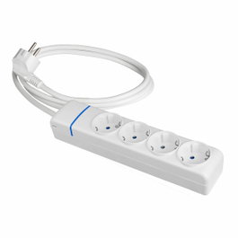 Solera Base múltiple con 4 tomas Schuko y cable de 1,5 m, blanca