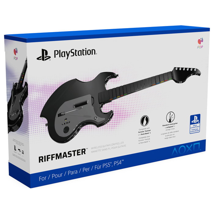 PDP Guitarra Inalámbrica Riffmaster PDP1717630706377 para PlayStation 4, PlayStation 5 y PC - Negra