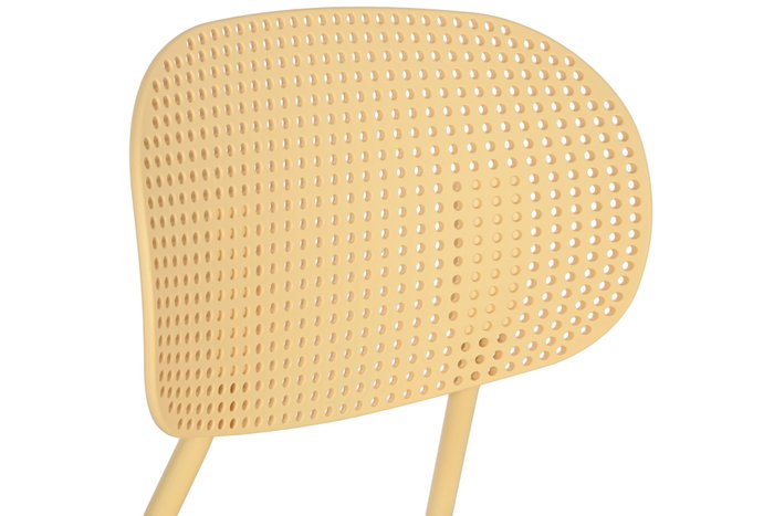 DKD Home Decor Silla PP Metal Amarilla Apilable DKD Home Decor Silla PP Metal Amarilla Apilable