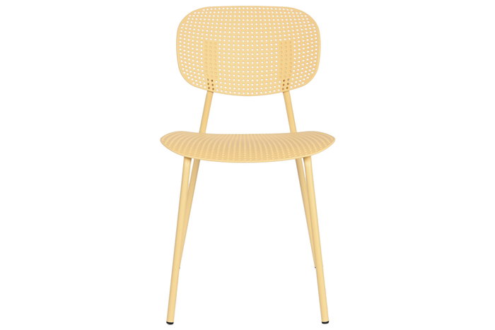 DKD Home Decor Silla PP Metal Amarilla Apilable DKD Home Decor Silla PP Metal Amarilla Apilable