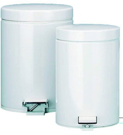 Brabantia Papelera Metálica Blanca con Tapa y Pedal de 12 Litros