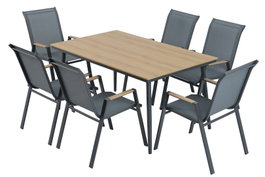 DKD Home Decor Set de Comedor de 7 Piezas para 6 Comensales
