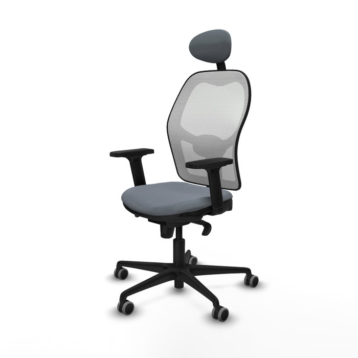PIQUERAS Y CRESPO Silla de oficina Jorquera con mecanismo Sincro, tela Gris y malla Blanca PIQUERAS Y CRESPO Silla de oficina Jorquera con mecanismo Sincro, tela Gris y malla Blanca