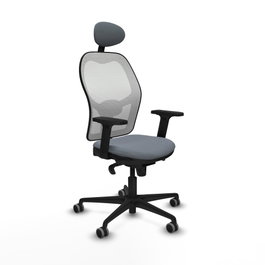 PIQUERAS Y CRESPO Silla de oficina Jorquera con mecanismo Sincro, tela Gris y malla Blanca