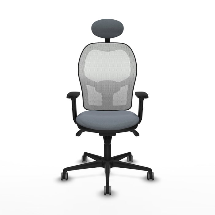 PIQUERAS Y CRESPO Silla de oficina Jorquera con mecanismo Sincro, tela Gris y malla Blanca PIQUERAS Y CRESPO Silla de oficina Jorquera con mecanismo Sincro, tela Gris y malla Blanca