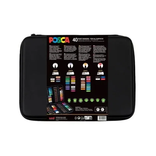 POSCA Maletín Premium de 40 Marcadores Surtidos