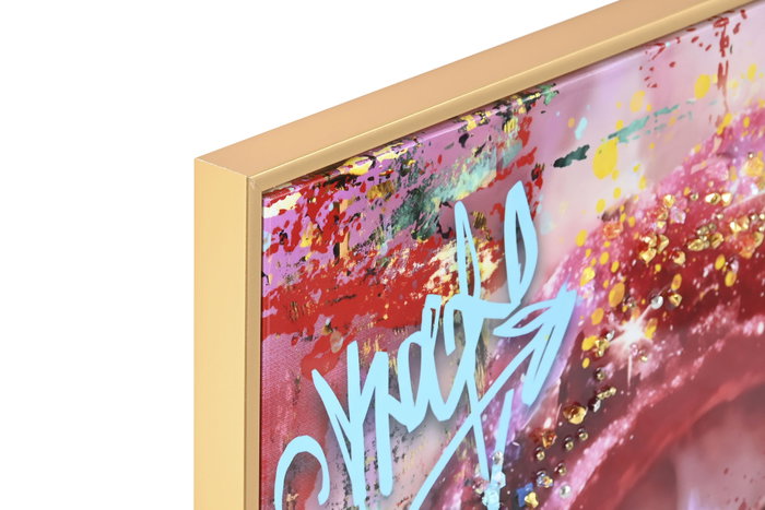 DKD Home Decor Cuadro Lienzo PS 62,5x62,5 cm con Labios Surtido de 2 DKD Home Decor Cuadro Lienzo PS 62,5x62,5 cm con Labios Surtido de 2