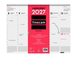 Finocam Calendario 2027 Vade de Sobremesa con Espiral 420x310 mm