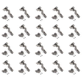 Emuca Lote de 20 bisagras supercodo X91 con cierre suave y suplementos Euro, Altura 0, Acero, Titanio