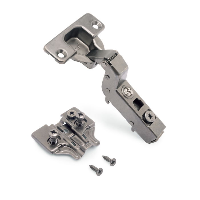 Emuca Lote de 20 bisagras supercodo X91 con cierre suave y suplementos Euro, Altura 0, Acero, Titanio Emuca Lote de 20 bisagras supercodo X91 con cierre suave y suplementos Euro, Altura 0, Acero, Titanio