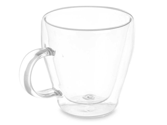 Vivalto Taza Desayuno Borosilicato Transparente 270 ml 11.8 x 8 x 8.9 cm (Set de 24)