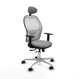 PIQUERAS Y CRESPO Silla de oficina Jorquera con mecanismo Sincro/Traslack Gris y Blanco