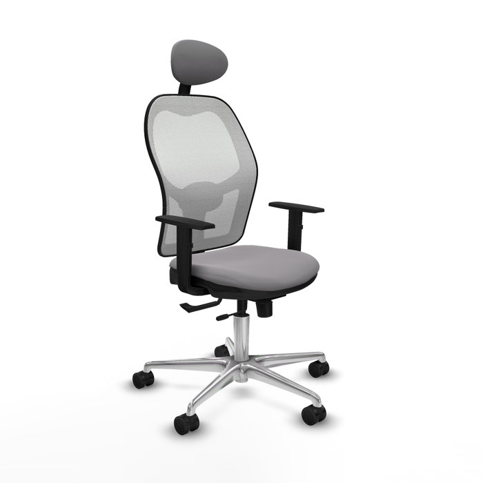 PIQUERAS Y CRESPO Silla de oficina Jorquera con mecanismo Sincro/Traslack Gris y Blanco PIQUERAS Y CRESPO Silla de oficina Jorquera con mecanismo Sincro/Traslack Gris y Blanco