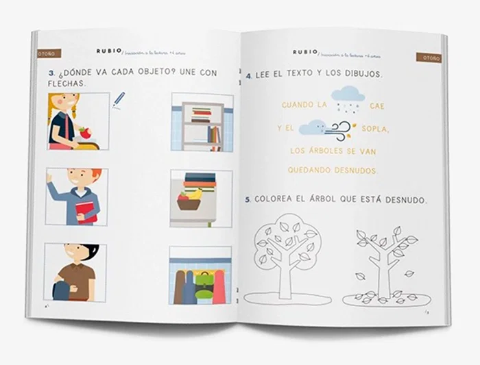 Rubio Cuaderno Iniciación a la Lectura para +4 Años con Formato DIN A5