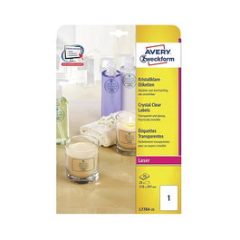 AVERY Zweckform L7784-25 Etiquetas de Poliéster Transparentes A4