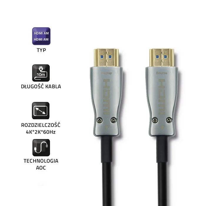 QOLTEC Cable HDMI Óptico de 10m, HDMI 2.0 High Speed + Ethernet QOLTEC Cable HDMI Óptico de 10m, HDMI 2.0 High Speed + Ethernet