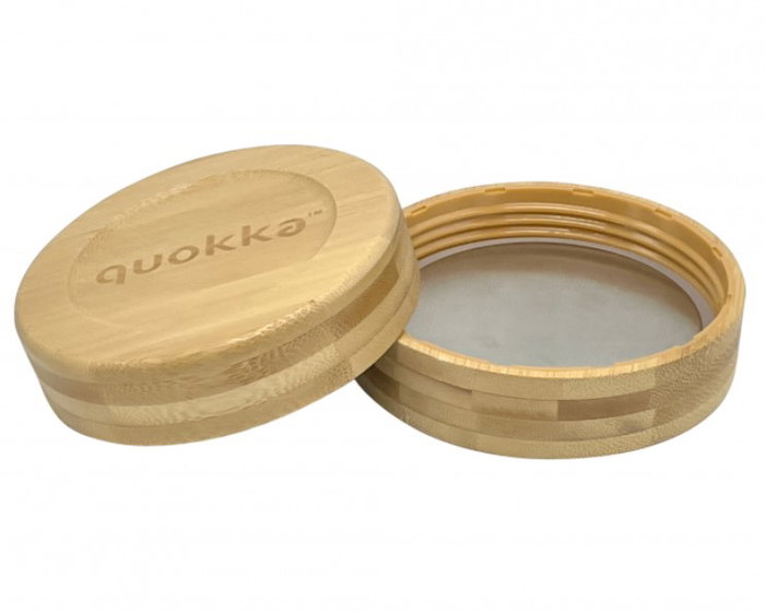 QUOKKA Recipiente de Comida de Cristal 820ml con Funda Deli Dark Flowers, para Almacenamiento y Transporte
