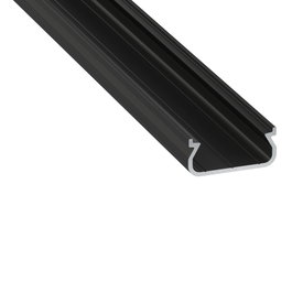 KIMERA-ORRE Perfil de Aluminio Anodizado Negro con Difusor Opal y Tapones, 2,02m