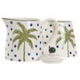 DKD Home Decor Set de 2 Azucareros de Porcelana Palmeras Palm 25 Verde y Azul
