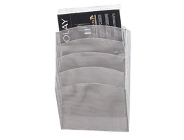 Q-connect Expositor Mural de Pared con 5 Bandejas DIN A4 Plateado Metalico 9,3x31,5x44 cm